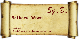 Szikora Dénes névjegykártya